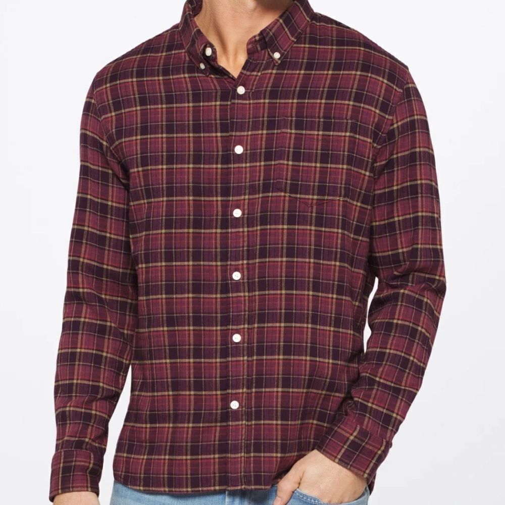Jachs Bolivar Stretch Doublecloth‎ Shirt Burgundy XL Stitch Fix NWT